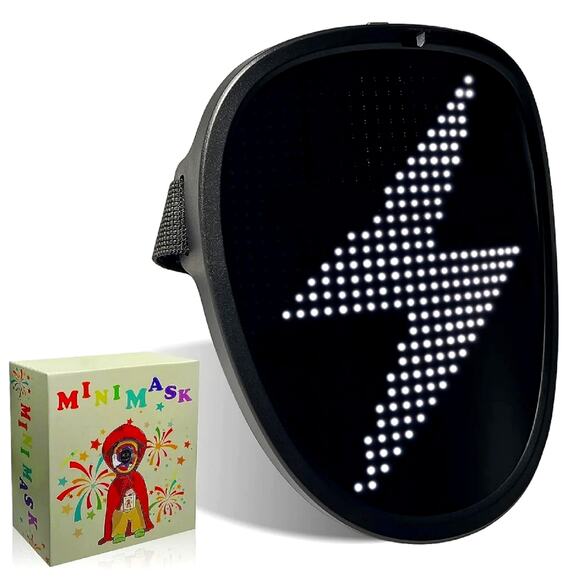 Minimask LED Mask Kids Holiday Childrens Multiple Designs Adjustable Gesture - Picture 3 of 16